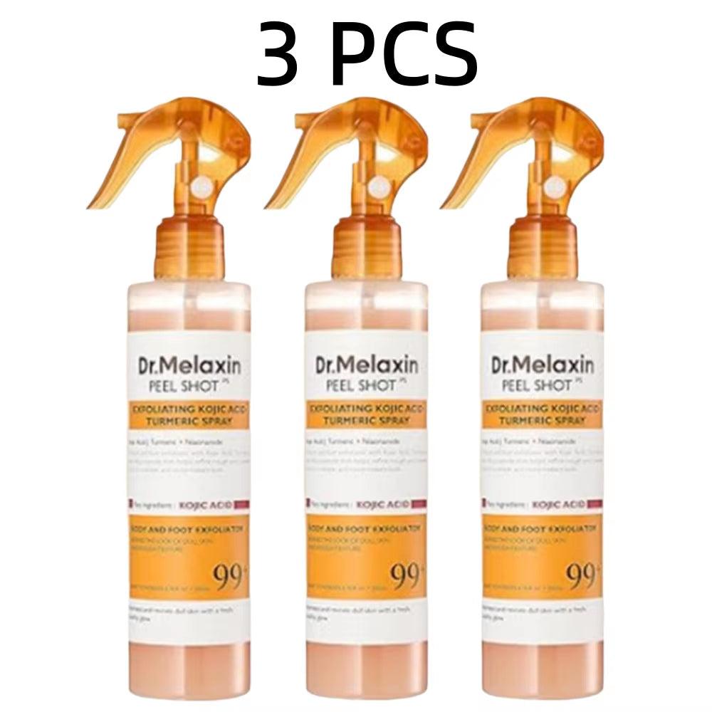 Korean Dr. Melaxin Peel Shot Exfoliating Spray with Kojic Acid and Turmeric - Soothing, Moisturizing, and Brightening Formula, 200ml