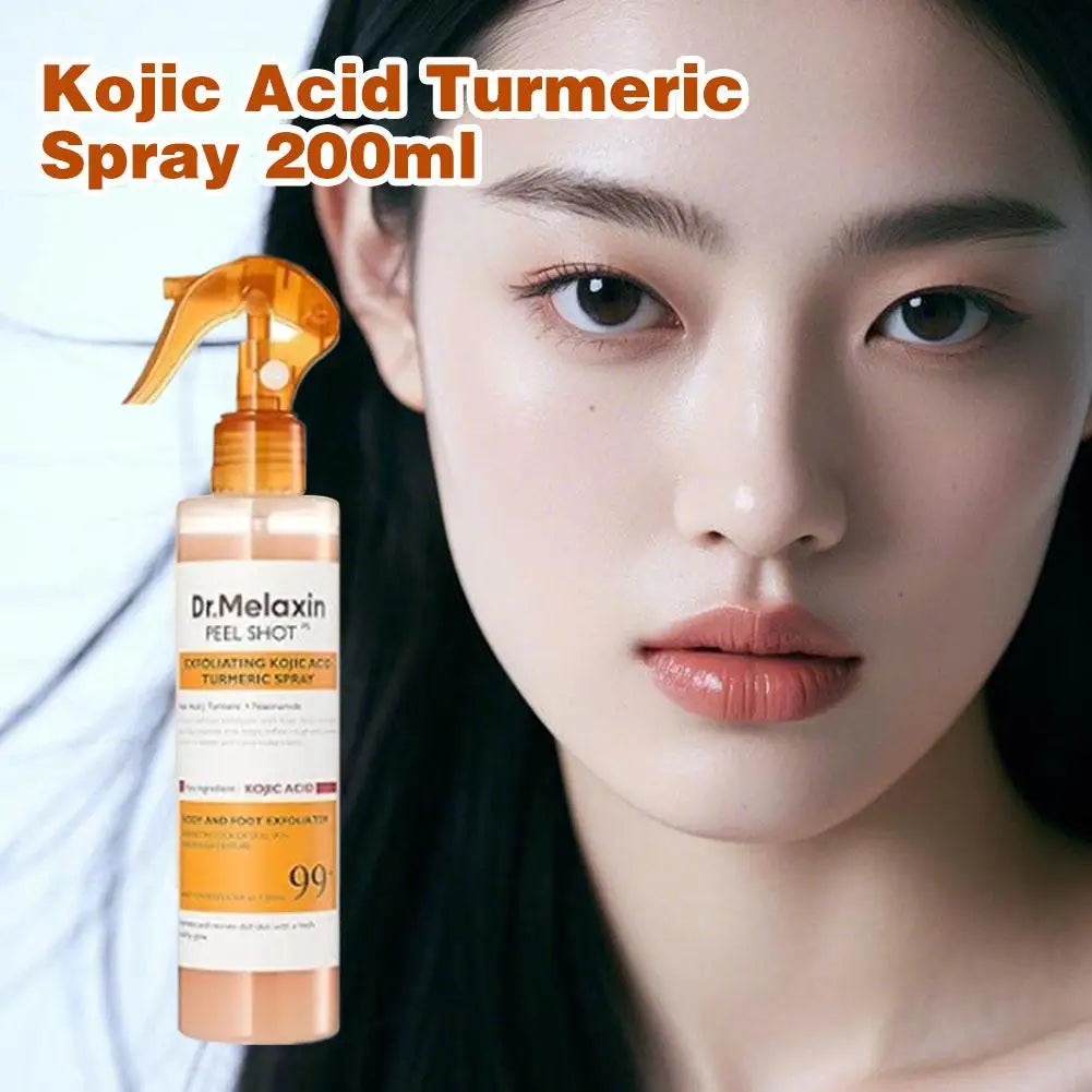 Korean Dr. Melaxin Peel Shot Exfoliating Spray with Kojic Acid and Turmeric - Soothing, Moisturizing, and Brightening Formula, 200ml