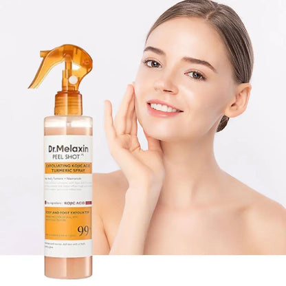Korean Dr. Melaxin Peel Shot Exfoliating Spray with Kojic Acid and Turmeric - Soothing, Moisturizing, and Brightening Formula, 200ml