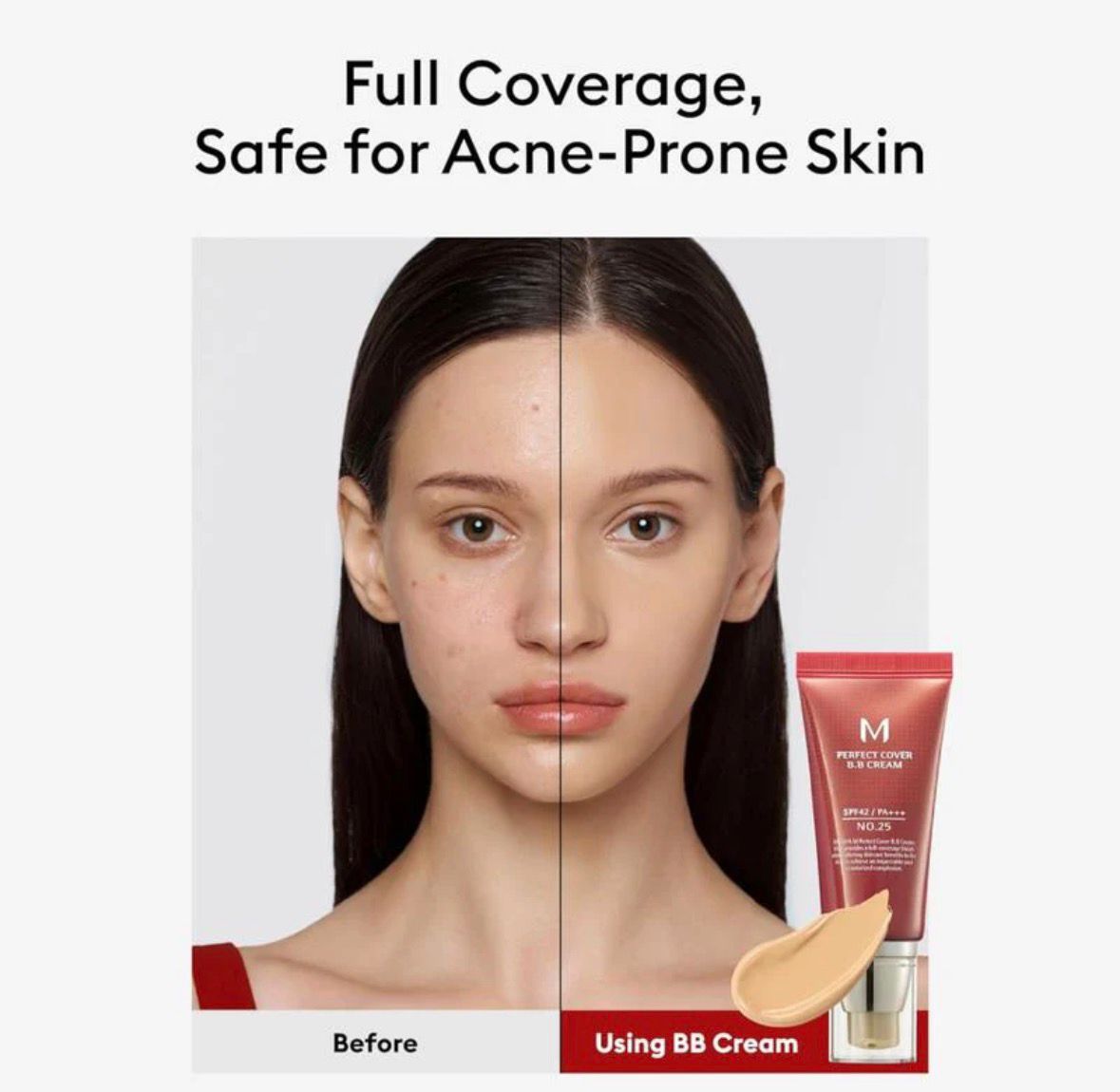 MISSHA M Perfect Cover BB Cream 50ml – Whitening, Brightening, Full Coverage Concealer Foundation & Makeup Base for Natural Finish