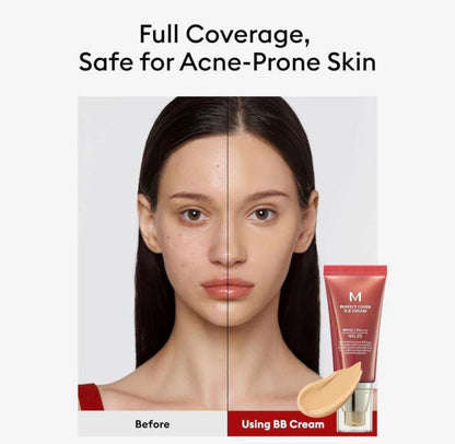 MISSHA M Perfect Cover BB Cream 50ml – Whitening, Brightening, Full Coverage Concealer Foundation & Makeup Base for Natural Finish