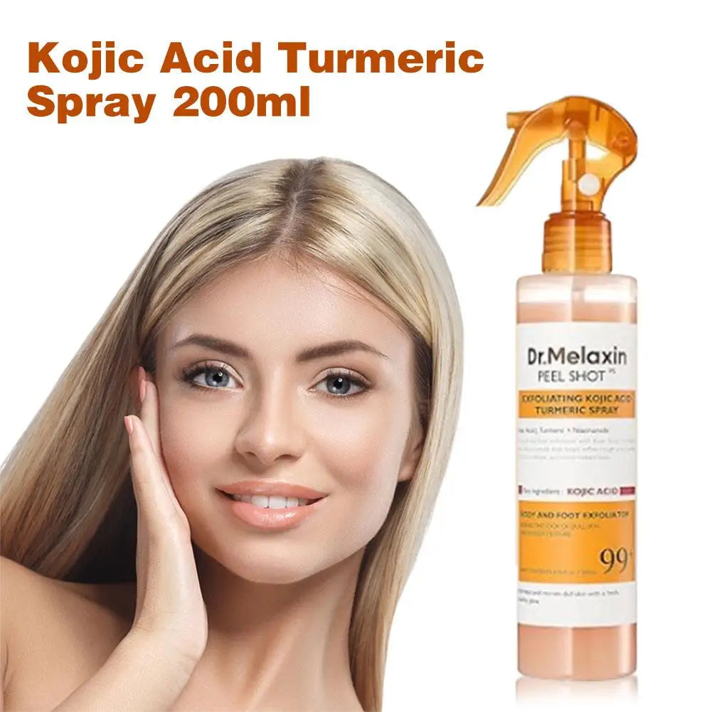 Korean Dr. Melaxin Peel Shot Exfoliating Spray with Kojic Acid and Turmeric - Soothing, Moisturizing, and Brightening Formula, 200ml