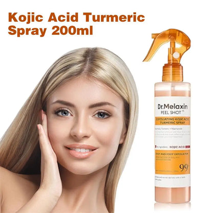 Korean Dr. Melaxin Peel Shot Exfoliating Spray with Kojic Acid and Turmeric - Soothing, Moisturizing, and Brightening Formula, 200ml