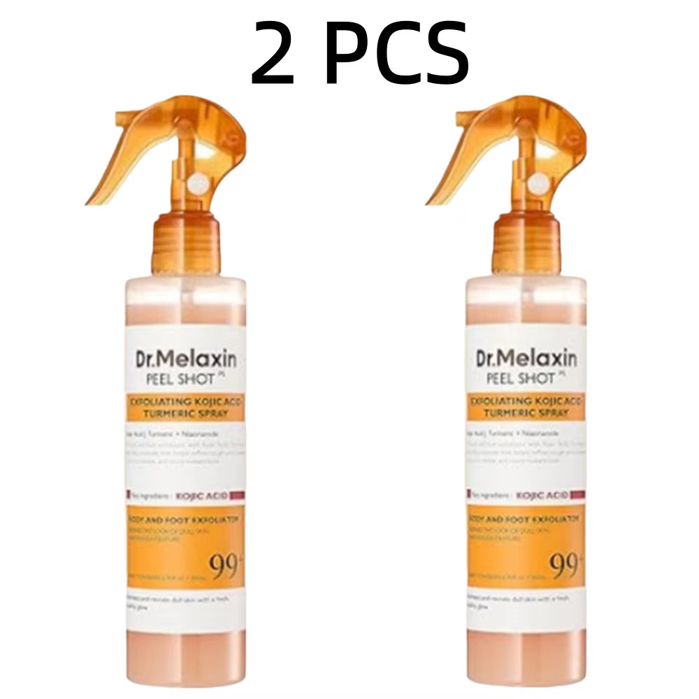 Korean Dr. Melaxin Peel Shot Exfoliating Spray with Kojic Acid and Turmeric - Soothing, Moisturizing, and Brightening Formula, 200ml