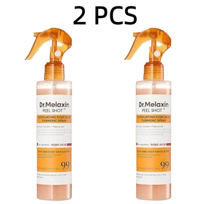 Korean Dr. Melaxin Peel Shot Exfoliating Spray with Kojic Acid and Turmeric - Soothing, Moisturizing, and Brightening Formula, 200ml