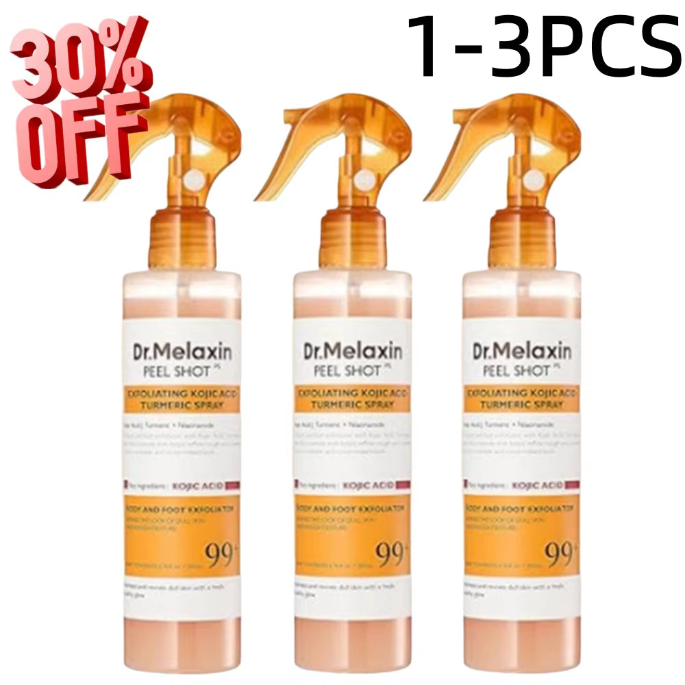 Korean Dr. Melaxin Peel Shot Exfoliating Spray with Kojic Acid and Turmeric - Soothing, Moisturizing, and Brightening Formula, 200ml