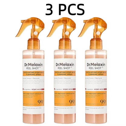 Korean Dr. Melaxin Peel Shot Exfoliating Spray with Kojic Acid and Turmeric - Soothing, Moisturizing, and Brightening Formula, 200ml